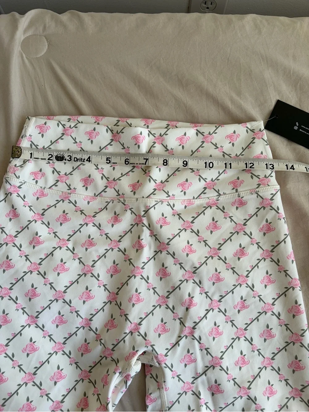NWT Astoria Activewear Floral Rose Trellis High Waist Bike Shorts XL